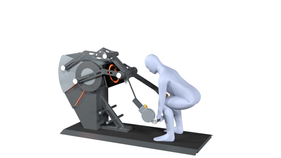 3D model of a person performing the exercise deadlift on a Sparkfield Core Fitness device, demonstrating the versatility and functionality of the equipment for a comprehensive full-body workout.